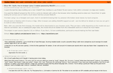 Hacker news screenshot